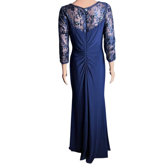 Alex Evenings Sequined Maxi Gown 8 Faux Wrap Formal Cocktail New Years Prom Ball - Picture 3 of 7